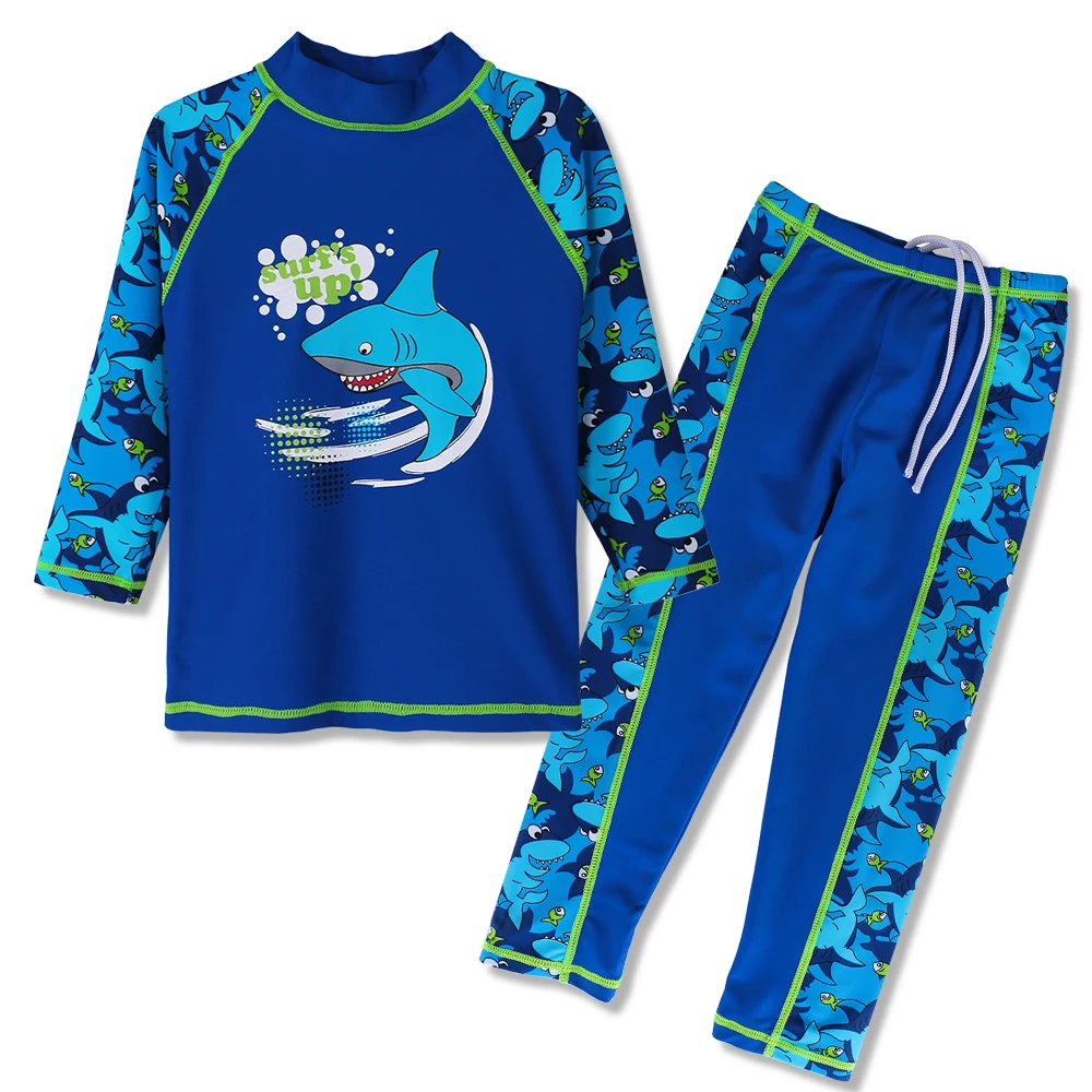 BAOHULU с длинным рукавом лайкра детский купальник для мальчиков синий ...