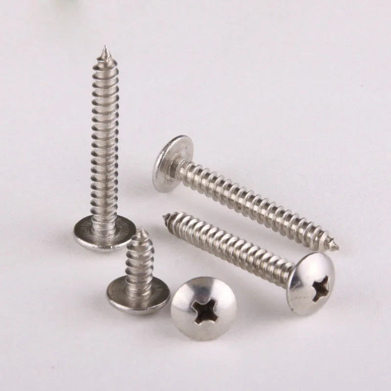 5PCS Stainless Steel 304 Large Flat Head Self Tapping Screws / Umbrella