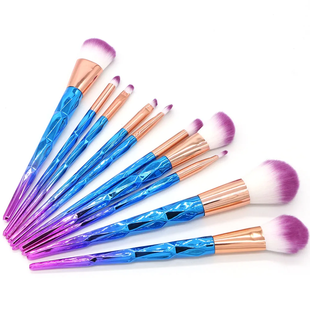 

Hot 7/10/12 Pcs Diamond Makeup Brushes Set Powder Foundation Eye Shadow Blush Brushes Cosmetics Beauty Make Up Brushes Tool Kits