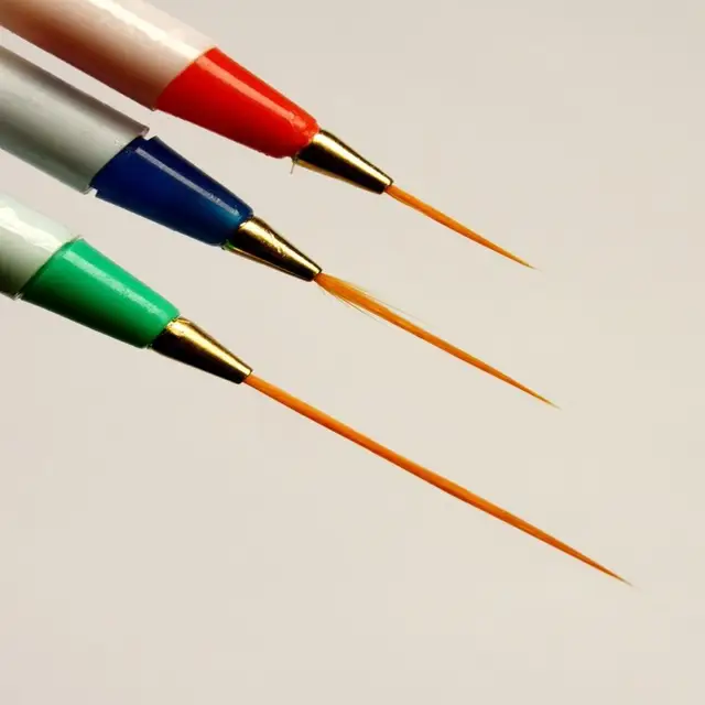 3 Pcs Sable Nail Art Line Drawing Brushes Dotting Pen 3 Pcs Sable Nail Art Line Drawing Brushes Dotting Pen Detailer Liner And