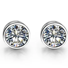Подлинное золото 18 K модные серьги отличный 1CT/шт бриллиант-солитер шпильки ювелирные изделия, серьги из белого золота 18 K