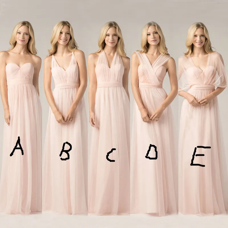 2016 font b Convertible b font Bridesmaid Dresses Blush Pink font b Custom b font Made