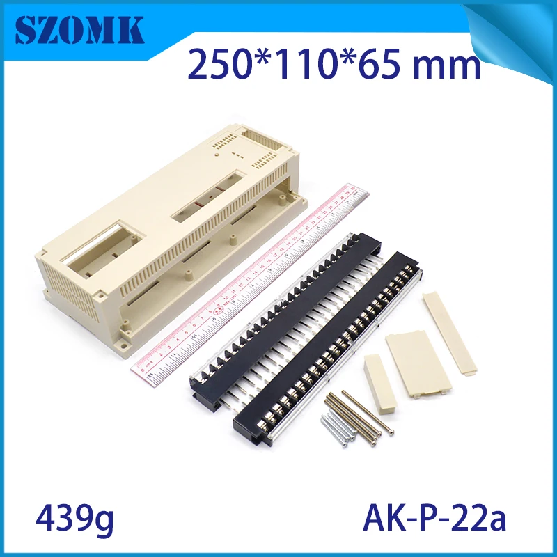 szomk plastic din rail enclosure PLC plastic box for electronics project instrument case junction box (7)