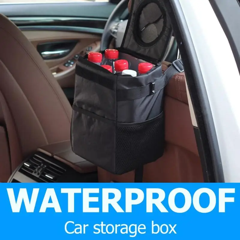 

Folding Car Rear Storage Box Multifunction Heat preservation and waterproof Auto Trash Can Bin Thermal Bag Organizer Travel