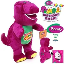 1PC 30CM SINGING BARNEY THE DINOSAUR SOFT BEAR KAWAII DOLL PLUSH KID BABY TALKING TOY ANIME