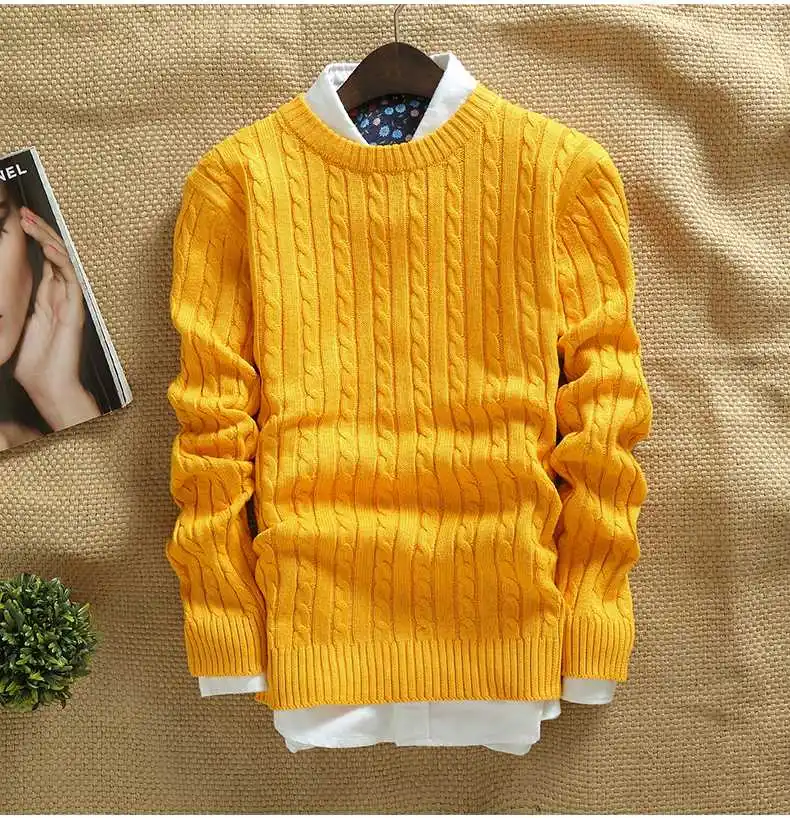 

2019 men twist sweater season autumn new tide joker round collar base sweater