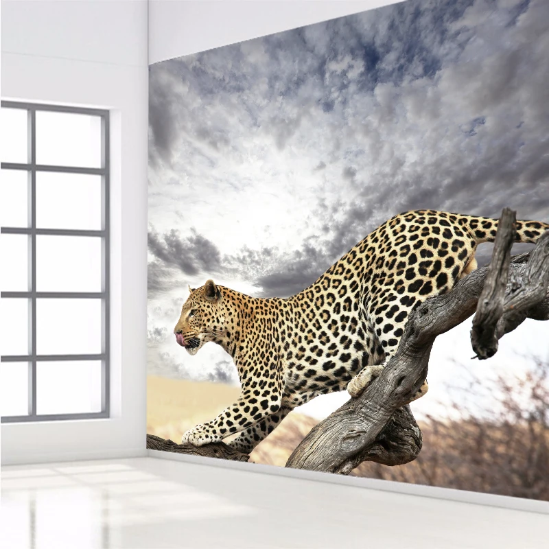 Пользовательские фото обои 3D стереоскопические животные леопард настенные фрески фон обои Гостиная Спальня домашний декор