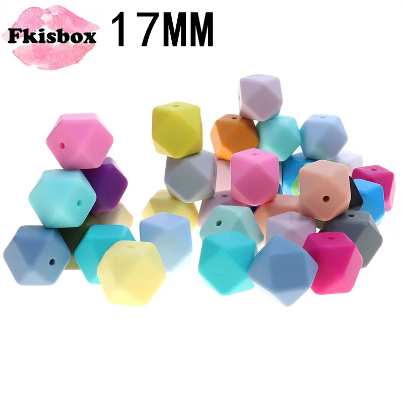 Fkisbox 100 шт. силиконовые бусины для прорезывания зубов шестигранные 17 мм без