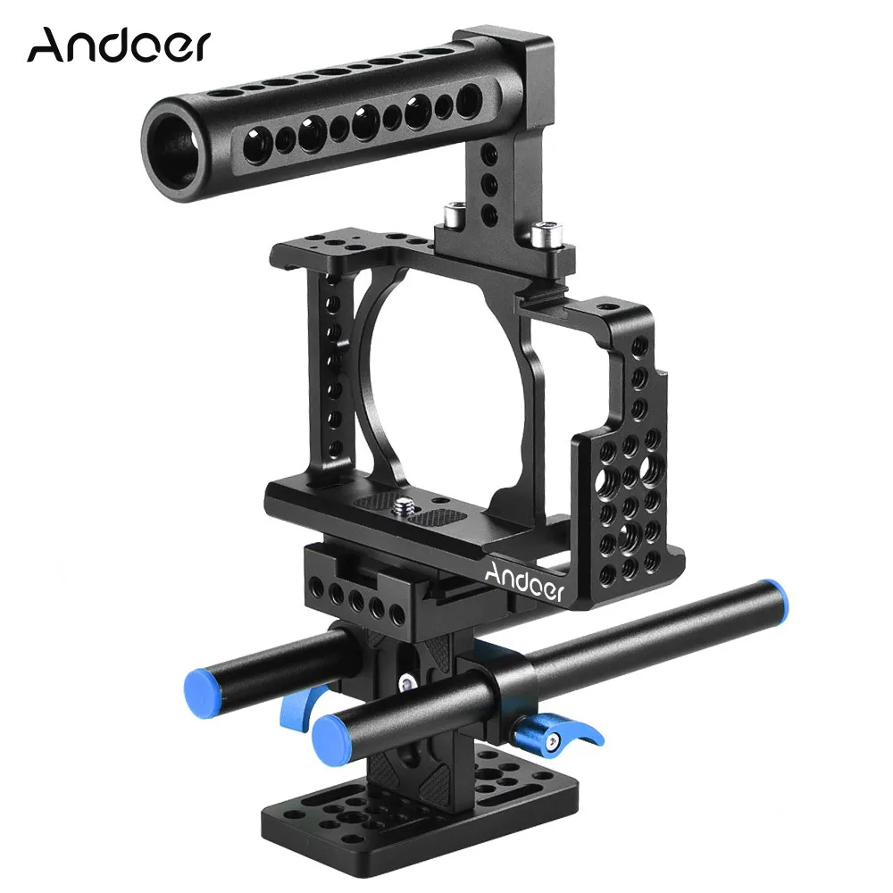 

Andoer Camera Cage Stabilizer for Sony A6000 A6300 NEX7 ILDC to Mount Microphone Monitor Tripod Lighting Accessories