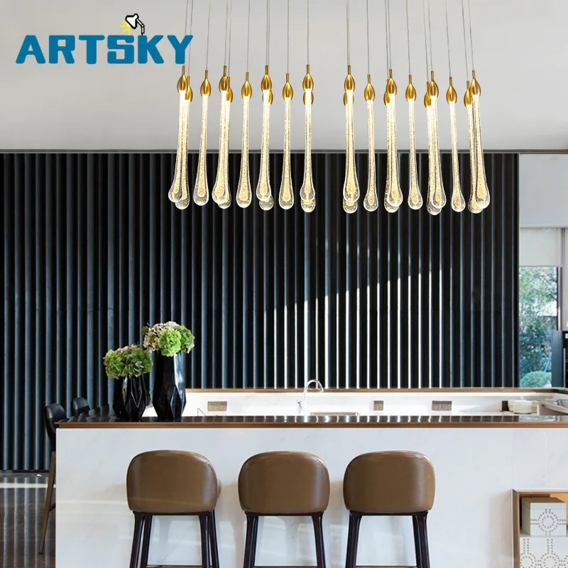 

Villa Noble Long Drop Crystal pendant light DIY Suitable for Restaurant Home Decoration Lighting Bedroom Lamp