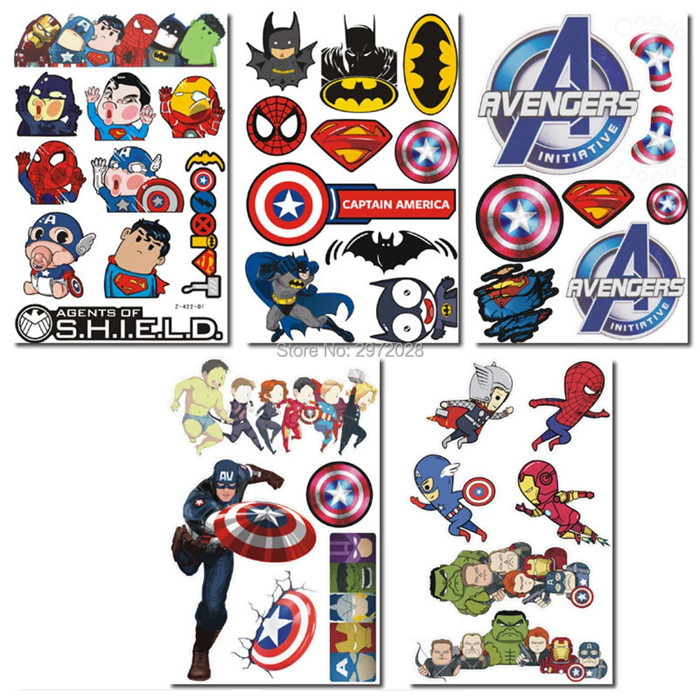 10 x New Car Stickers Combination of Avengers and Captain American Auto