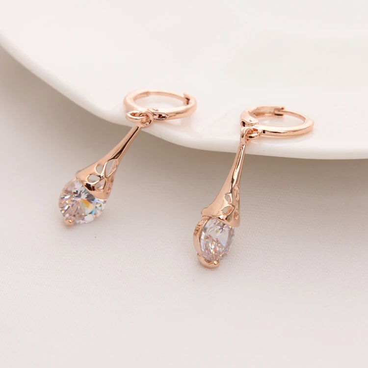 Hesiod Österreichischen Kristall Ohrringe Für Frauen Gold Farbe Strass Braut Hochzeit Ohrring Großhandel Ohrringe Modeschmuck
