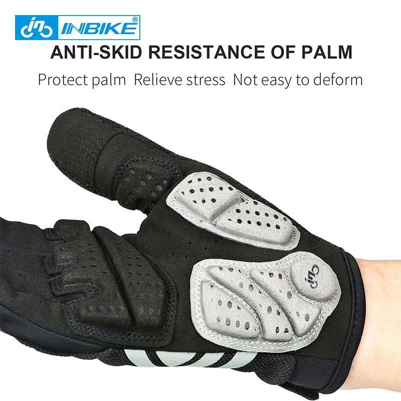 INBIKE ciclismo guantes pantalla táctil GEL bicicleta guantes de deporte a prueba de golpes a prueba MTB Carretera dedo completa bicicleta guante para hombres mujer ciclismo