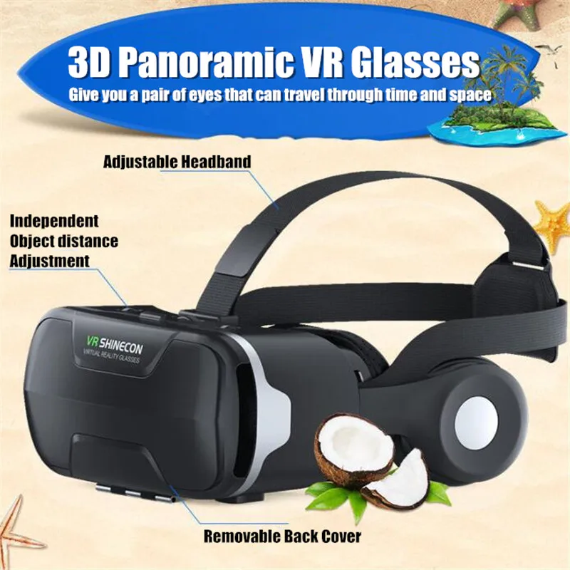 Capacete de Realidade Caixa de Óculos Balanço sem Fio Fone de Ouvido 3d para Ios e Android Virtual Estéreo Google vr - Image 3