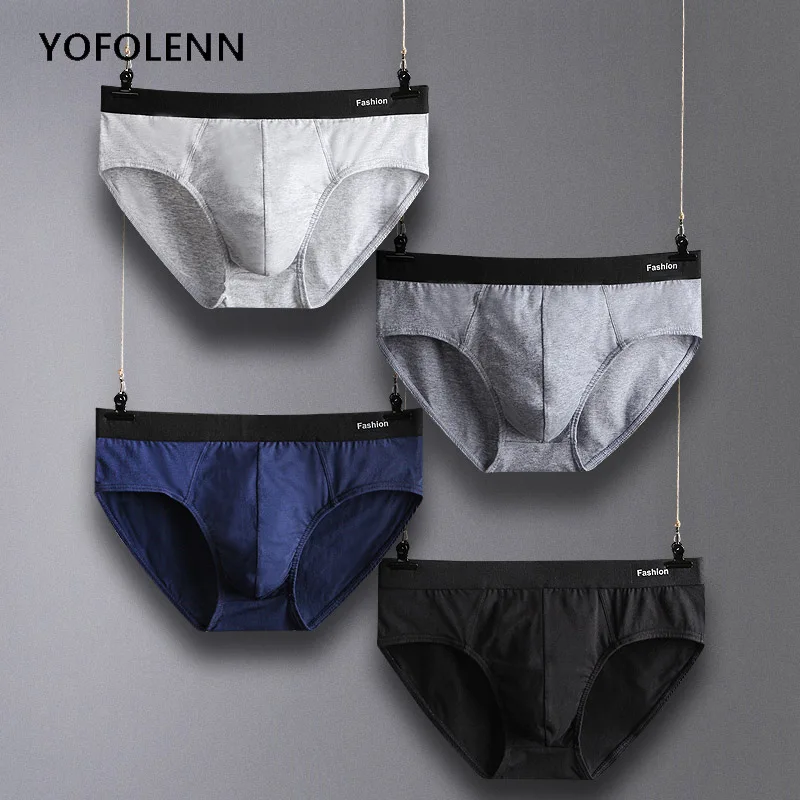 

4 Pieces/lot Men's Breathable Underpants Men Briefs Underwear Cotton Comfortable Sexy Mens Soft Brief Solid Shorts Male Panties