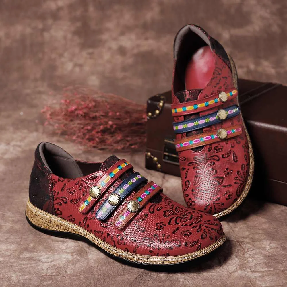 SOCOFY/весенние удобные разноцветные туфли на плоской подошве в стиле ретро, на застежке-липучке, из натуральной кожи, со шнуровкой; Повседневная обувь без застежки на мягкой подошве