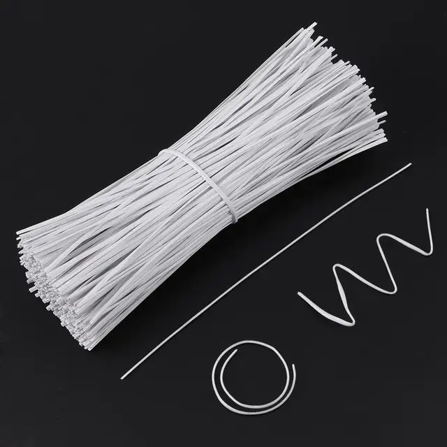 WINOMO 500pcs 15cm Plastic Coated Iron Wire Twist Ties Cable Wrap Organizer Ties