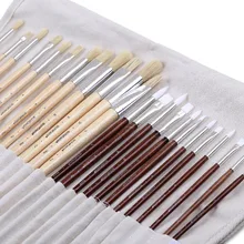 Solabela Montreal набор кистей для художника из 24 Вт/холст рулонный мешок-профессиональный художественный набор кистей акриловая масляная вода набор цветных кисточек с красками