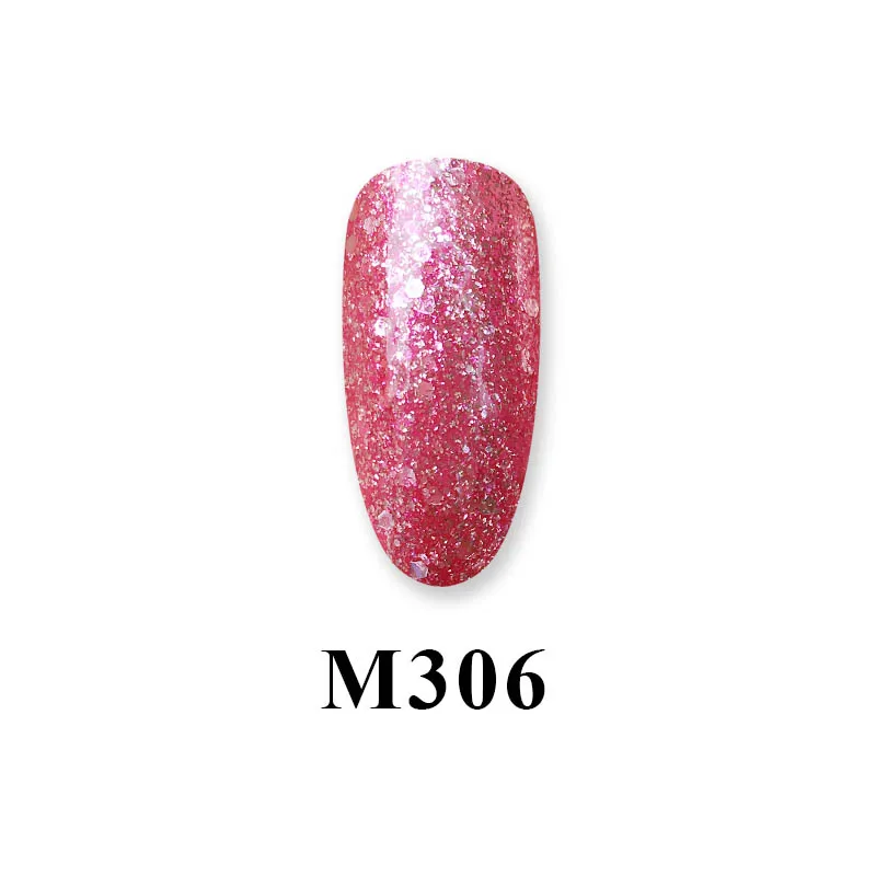 10 мл, розовый, золотой, Платиновый, бриллиантовые блестки, личная гигиена, телесный, розовый цвет, гель для ногтей с блестками, лак для ногтей, Bling Manicure Laquer - Цвет: M306