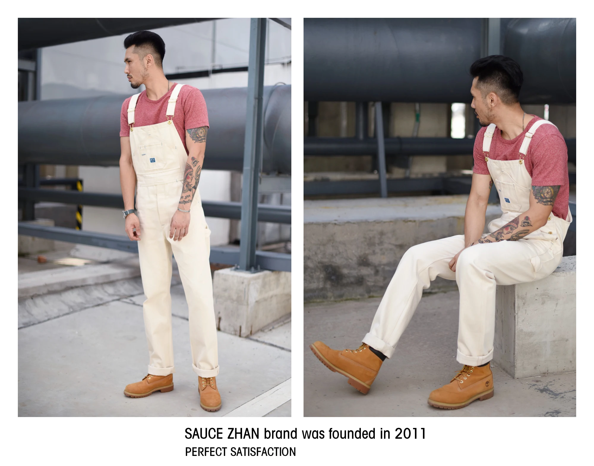 SauceZhan BD03, белые джинсы на лямках, винтажные рваные комбинезоны, джинсы с каймой, джинсы, необработанные джинсовые комбинезоны для мужчин, джинсы на подтяжках для мужчин