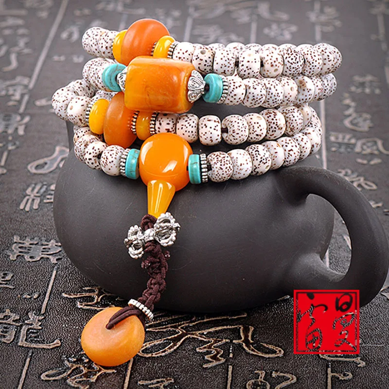 

Nepal Bodhi boutique A high density 108 lunar January original seed Rosary Bracelet hand on Tibetan women
