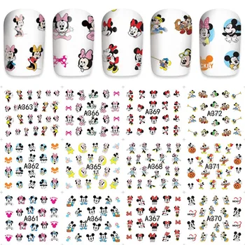 

12 sheets water decal nail art decorations nail sticker tattoo full Cover beauty cartoon mouse Decals manicure supplies 2020 new