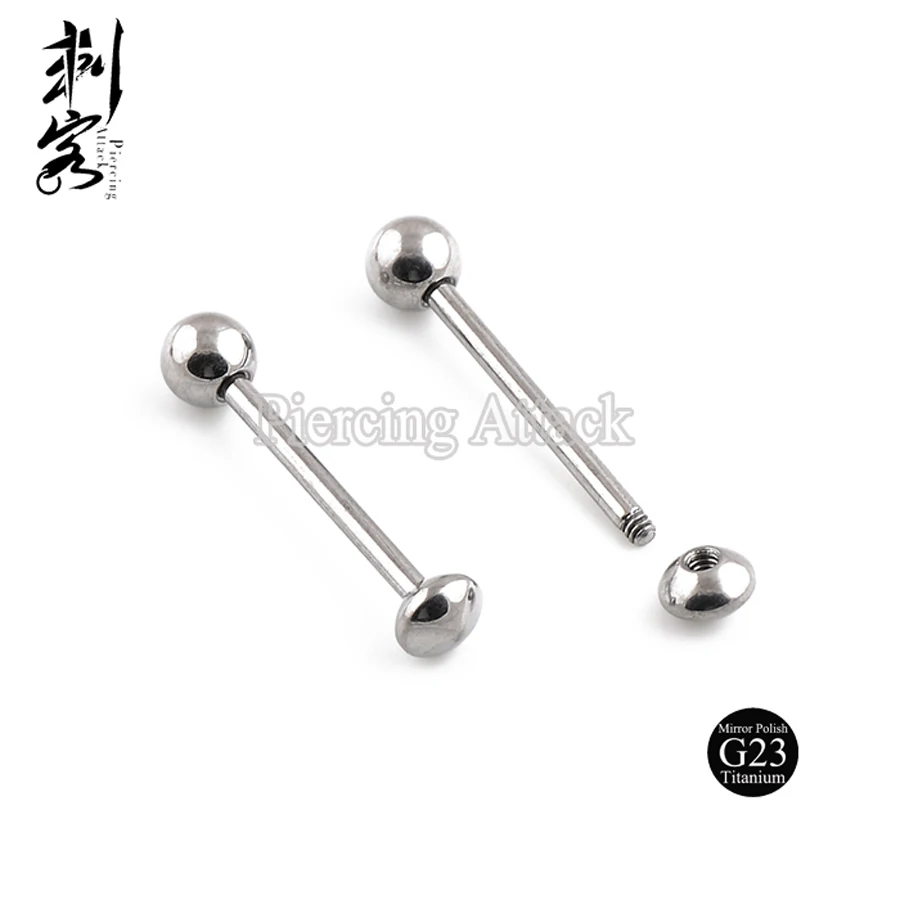 

Highly Polished G23 Titanium Body Jewelry Stud Earrings 14 Gauge Titanium Flat Disc Bottom Labret Barbell 1.6*16*5mm