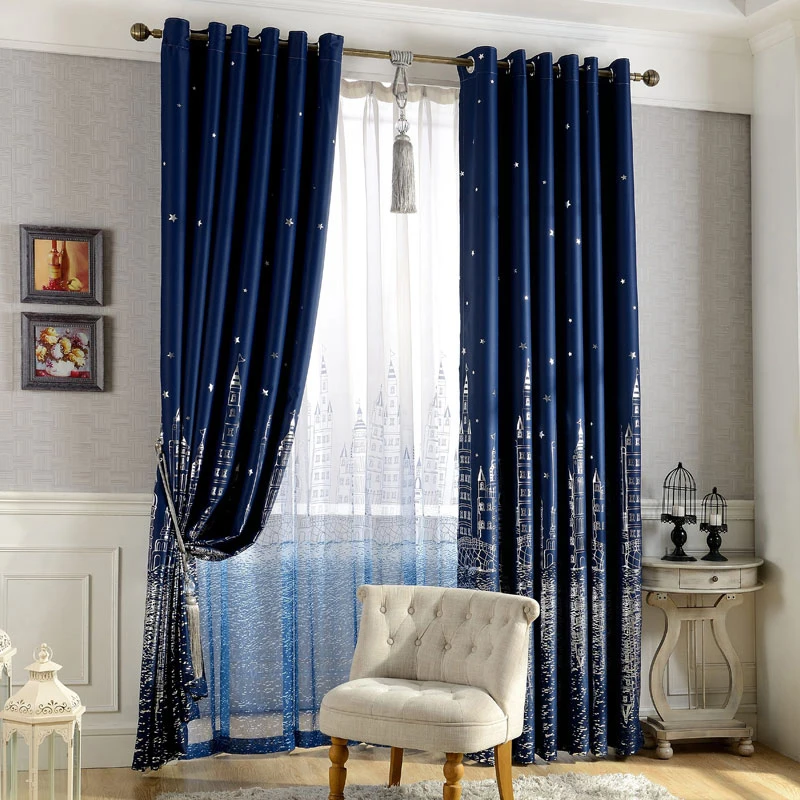 

NEW Castle Night Sky Curtains And Curtains For Living Room Decorative Shade Cloth For The Bedroom Good Evening