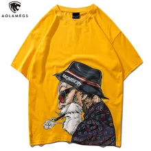 Aolamegs футболка для мужчин модные мужские футболки с принтом в виде старика футболка с коротким рукавом Повседневная Уличная летняя уличная одежда