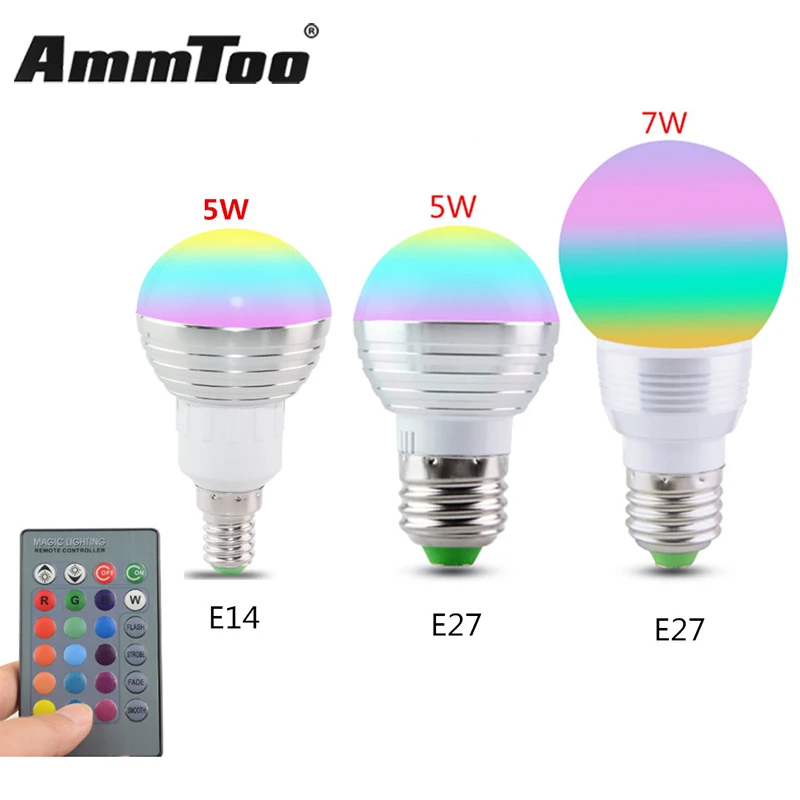Romantic Colorful RGB Night Light Bed Lamp Home Illumination Light E27