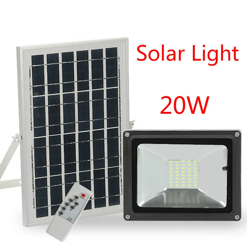 

Solar flood light 20W intelligent light control timing remote control outdoor waterproof garden solar light
