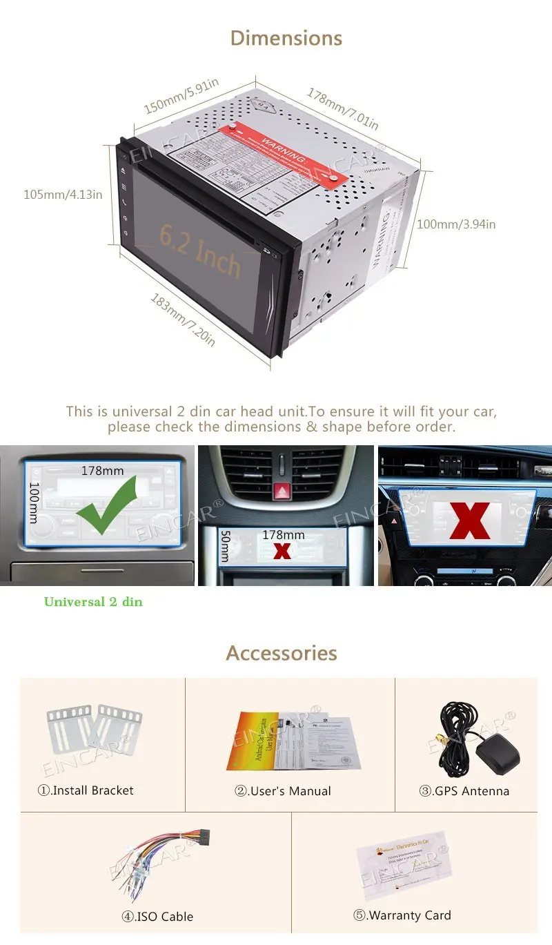 Sale Android 7.1 Car Stereo 2Din Touchscreen Car DVD Player with GPS Navigation FM Radio Receiver Support Bluetooth/WiFi/OBD2+Camera 5