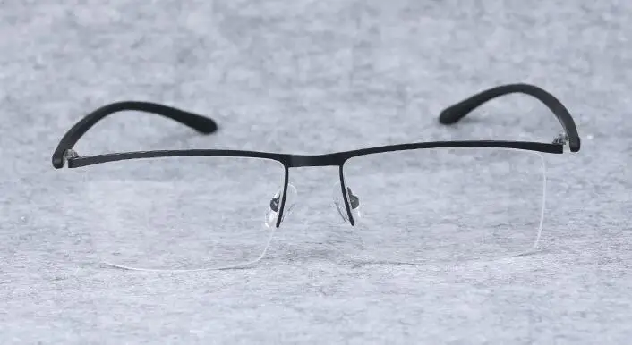 Большой половина чтения прозрачные линзы, оправа мужские квадратная оправа для очков очки при близорукости предписанные оправы очков - Цвет оправы: Black