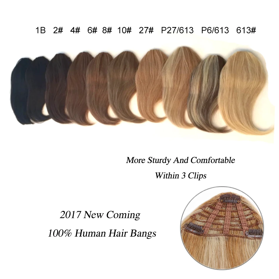 ALI SCHÖNHEIT Menschliches Haar Pony Clip In Haar Extensions Maschine Made Remy Haar Fringe Gradienten Pony Haarteil 10 Farben Können gefärbt werden