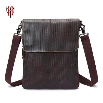 

TIANHOO Crossbody bag flap oil- wax cow leather man shoulder simple fashion casual bags for men cell phone / PAD wallets