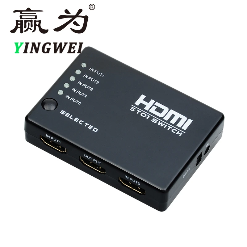

5 in 1 out HDMI Splitter 1080p HDMI Switch Switcher Selector Splitter Hub IR Remote For HDTV Audio Converter Switch HDMI Extend