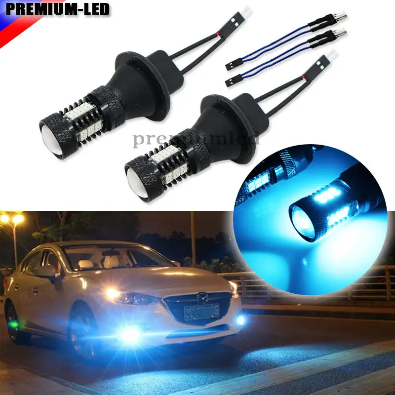 2pcs Universal Fitting LED Replacement Bulbs For Car Fog Lights, Ice