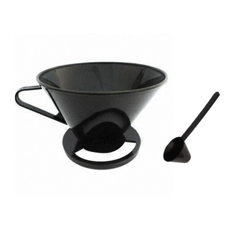 1set NEW Plastic Cone Coffee Filter Maker Cafetiere Cup Dripper Tool+ Measuring Spoon