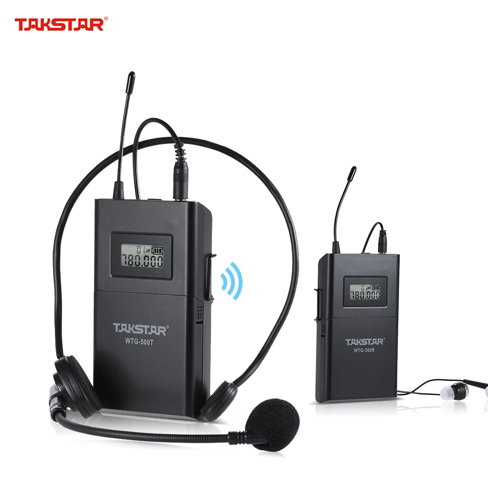 TAKSTAR WTG-500 UHF беспроводная акустическая система передачи(передатчик+ приемник) 100 м эффективный диапазон 6 каналов ЖК-дисплей