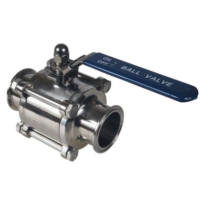 

11/2in. Tri Clamp Encapsulated Ball Valve Lockable Pull Handle SS304 Sanitary 3pcs Full Port Design PTFE Seat