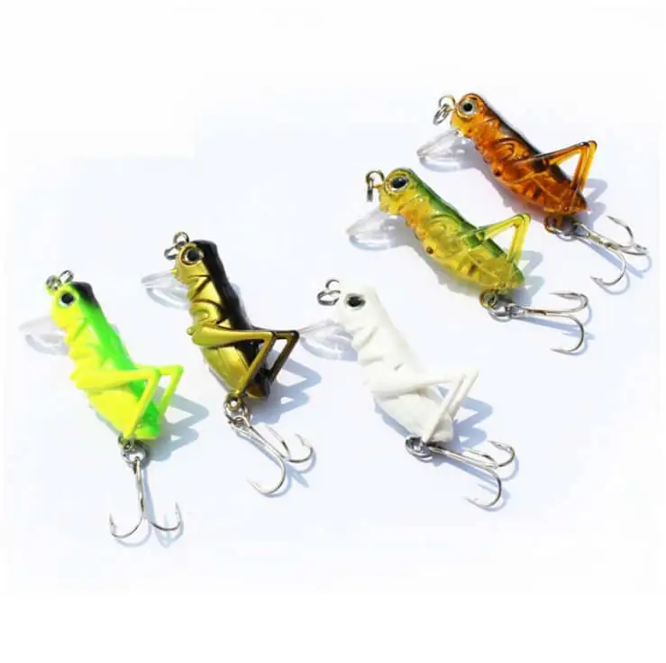 5pcs 5.5cm3g Cricket Bug Grasshopper Crickhopper Baits Lures Bionic Fishing Plug Shallow Depth Panfish Bass Tackle Hook 5pcs 5.5cm3g Cricket Bug Grasshopper Crickhopper Baits Lures Bionic Fishing Plug Shallow Depth Panfish Bass Tackle Hook