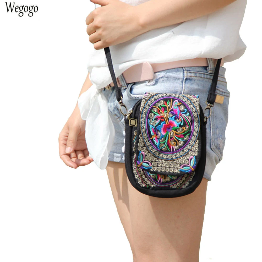 Boho Ethnic Embroidery Bag Vintage Embroidered Canvas Cover Shoulder Messenger Bags Women Small font b Coins