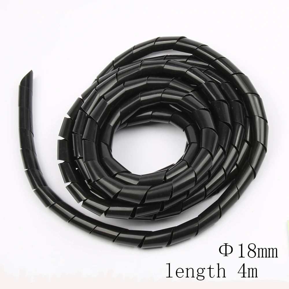 

Spiral wrapping band SWB-18 diameter 18mm About 3.8M Length Black Cable casing Cable Sleeves Winding pipe Spiral Wrapping