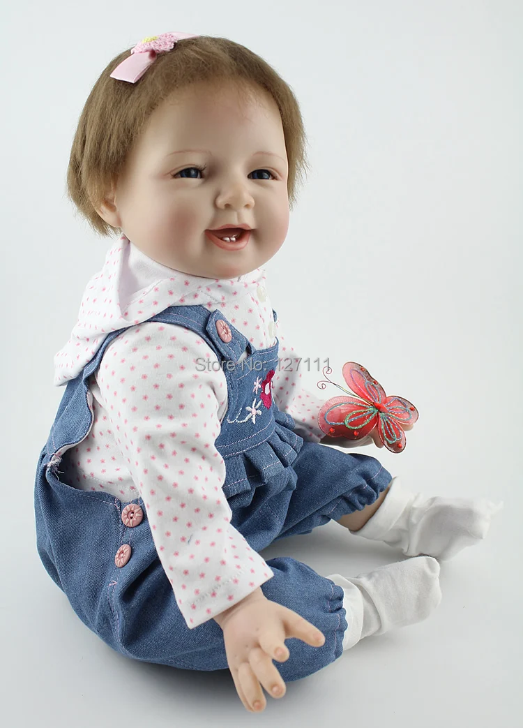 22 inches child love doll silicone reborn dolls boy smiling handmade child size love doll