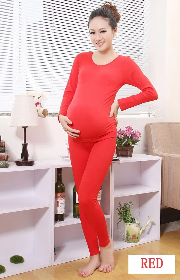 Демисезонный беременных Костюмы комплект Для женщин по беременности и родам леггинсы, рубашка, розовый, светло-розовый эластичный Термальность; теплое нижнее белье; подштанники