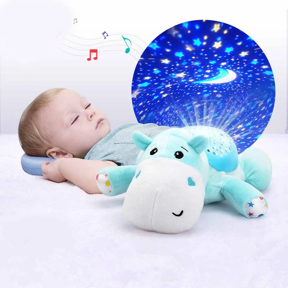 Люминесцентные игрушки милый дизайн маленький Бегемот устройство для засыпания успокаивающий Голосовое управление индукционный звук и свет проектор ребенок сонный