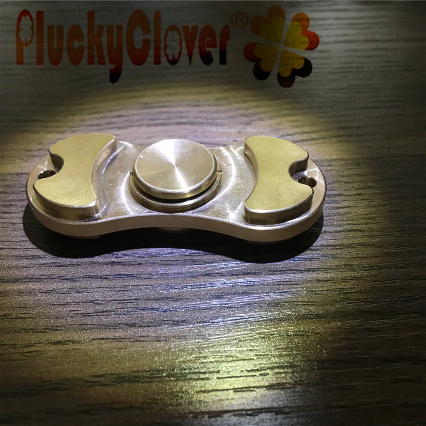 1 pc真鍮/アルミ/銅フィジェットスピナー金属手スピナー2葉