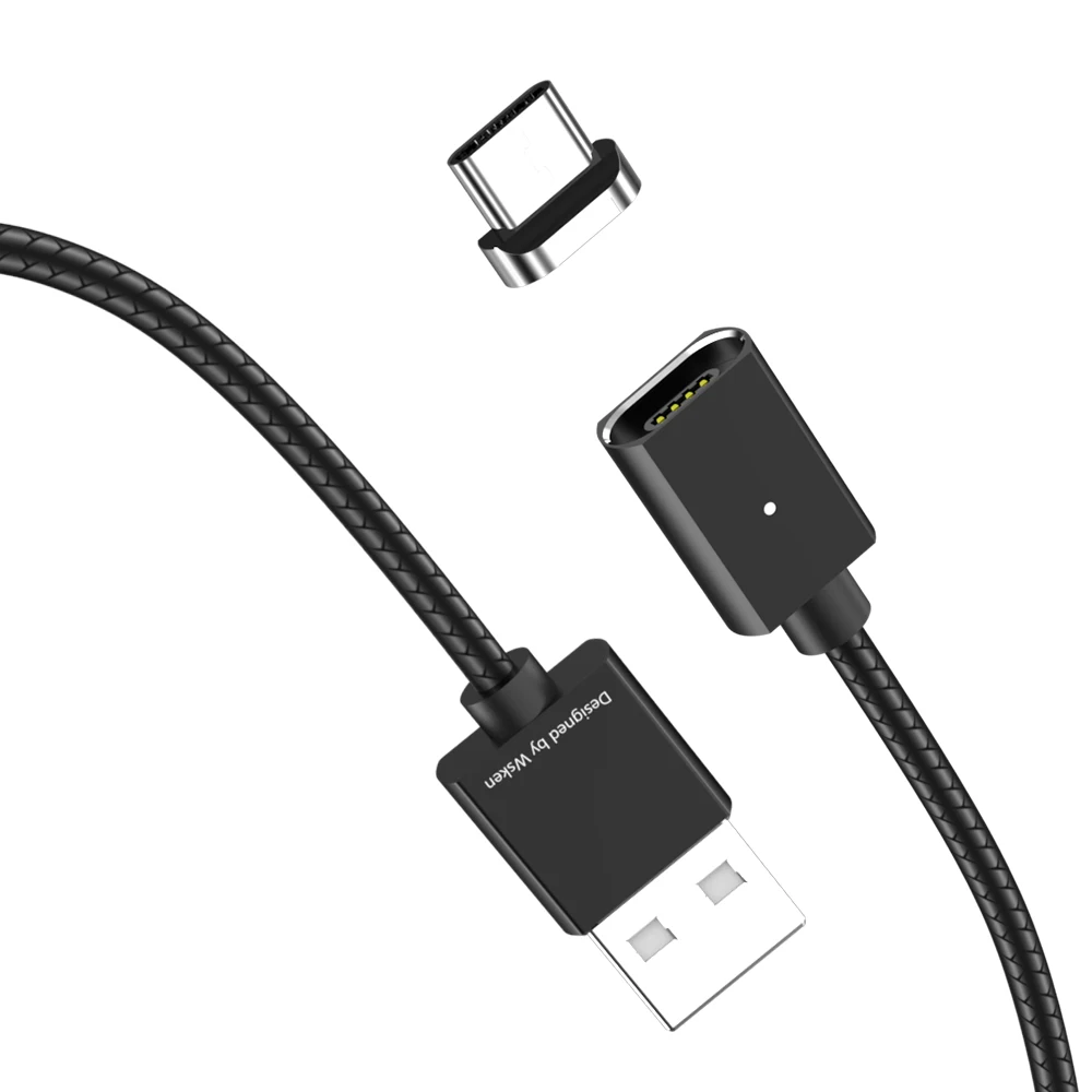 Магнитный кабель WSKEN X1 для iPhone, Магнитный зарядный кабель Micro USB, кабель usb type C USB C для samsung huawei 3A, быстрое зарядное устройство