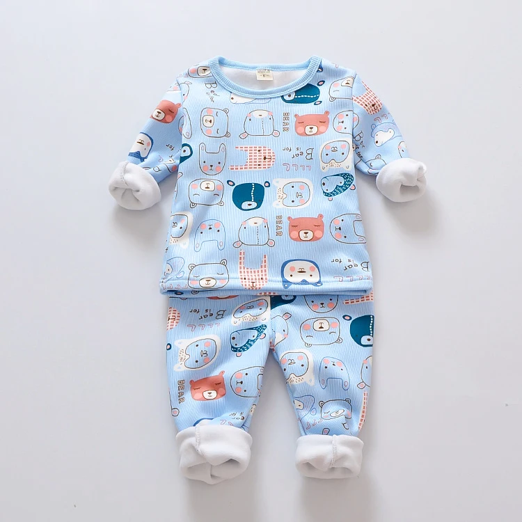 

Children Warm Clothes Girls Pajamas Toddler Boys Clothing Sets Winter 2017 Girls Cartoon Clothes Outfits Kids Clothing Aged 1-4