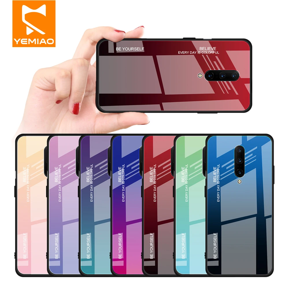 Для Oneplus 7 Pro 6 6T чехол для телефона закаленное стекло + силиконовый край Роскошный